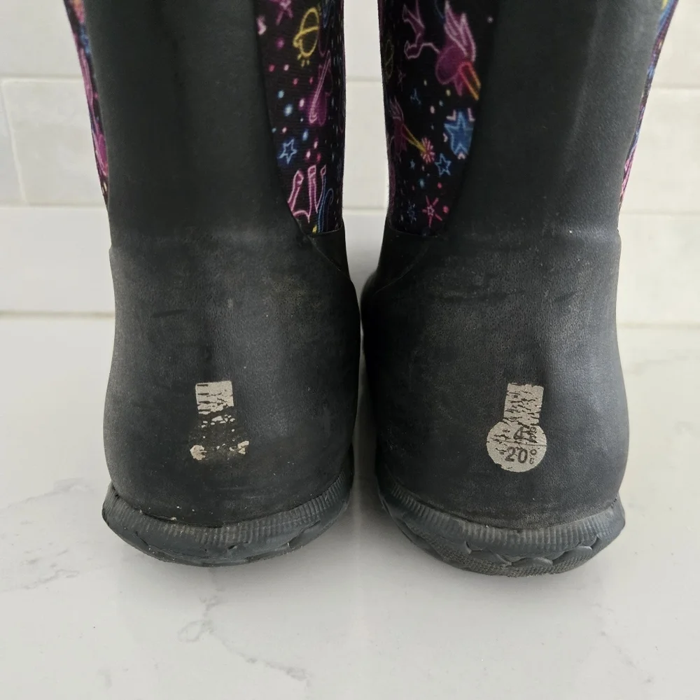 Bogs York Neon Unicorn Classic High Grasp Handles Waterproof Insulated Snow Boot - Picture 5 of 9